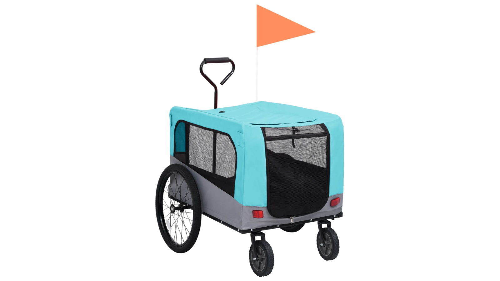 vidaXL 2-in-1 Pet Trailer and Jogging Stroller Bike - Blue/Grey