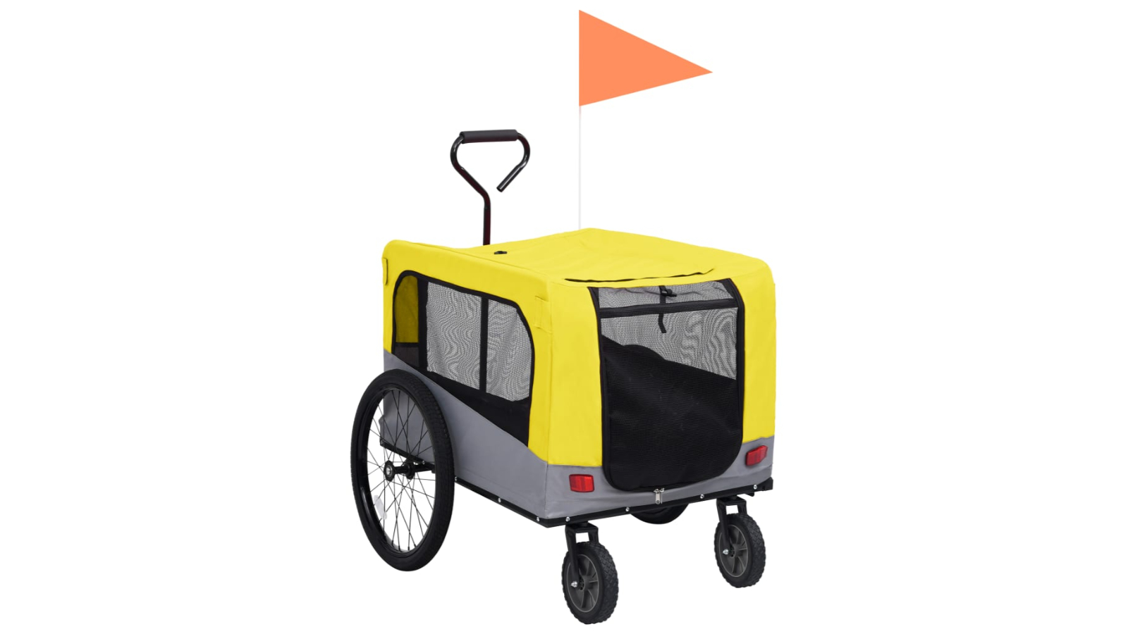 vidaXL 2-in-1 Pet Trailer and Jogging Stroller Bike - Yellow/Grey