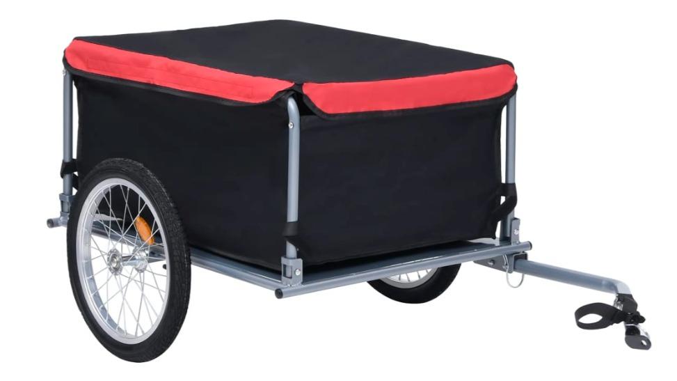vidaXL Bike Trailer Black and Red 65 kg