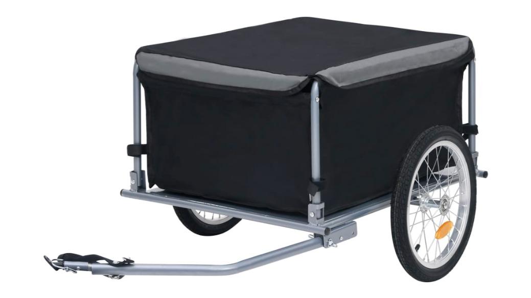 vidaXL Bike Trailer Black and Grey 65 kg