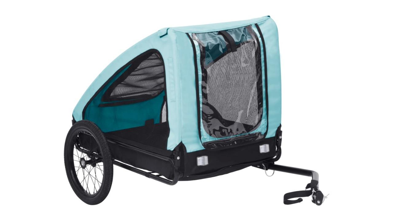 vidaXL Pet Bike Trailer Blue and Black
