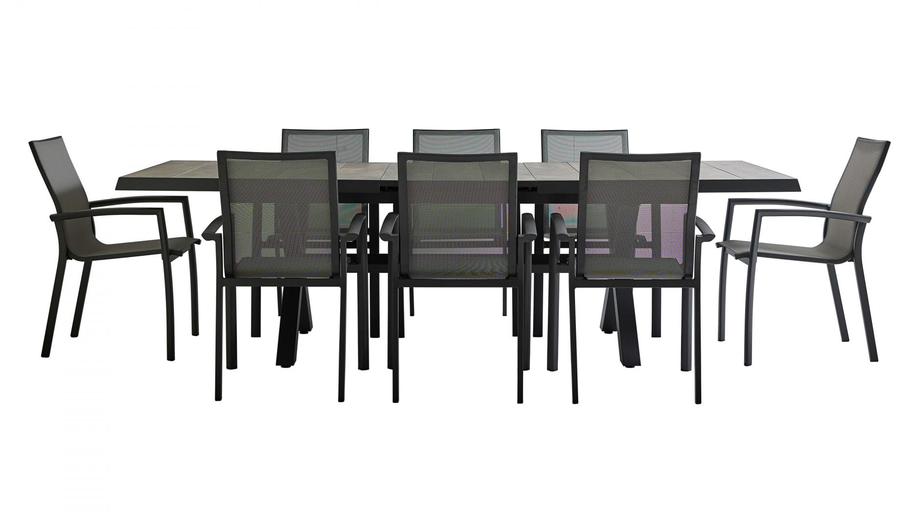 Parsons Outdoor 9Piece Extension Dining Setting Charcoal Harvey Norman