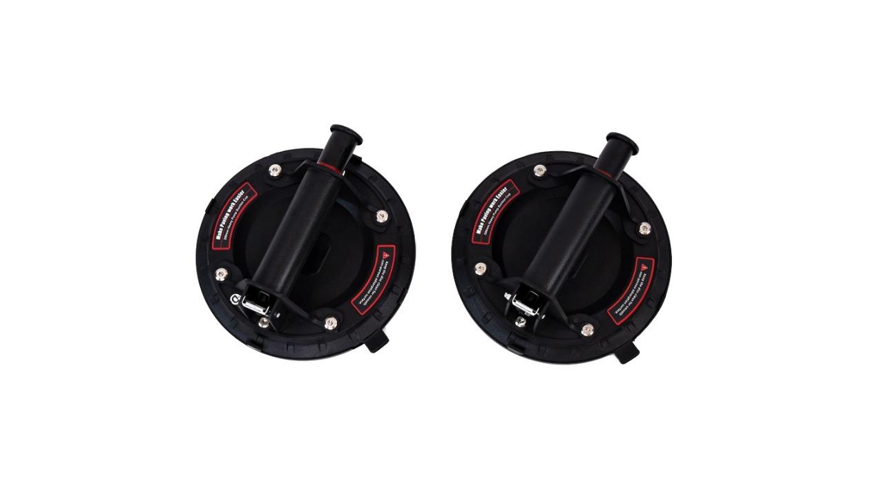 Randy and Travis Machinery 2 Piece 20cm Vacuum Suction Cup Glass Lifter - Black