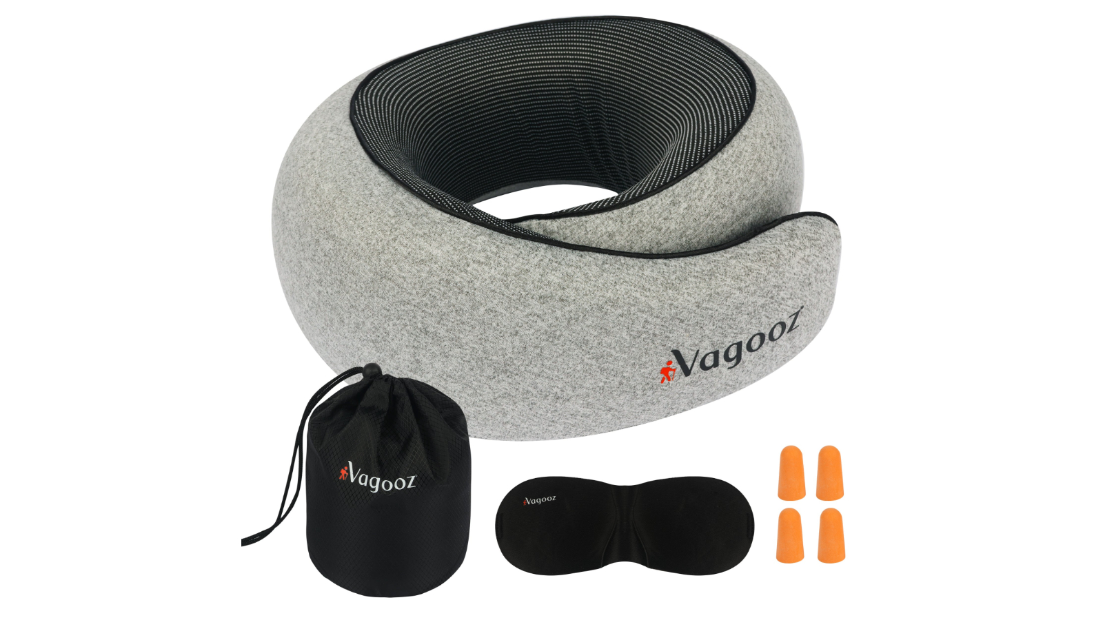Vagooz Memory Foam Travel Neck Pillow Set