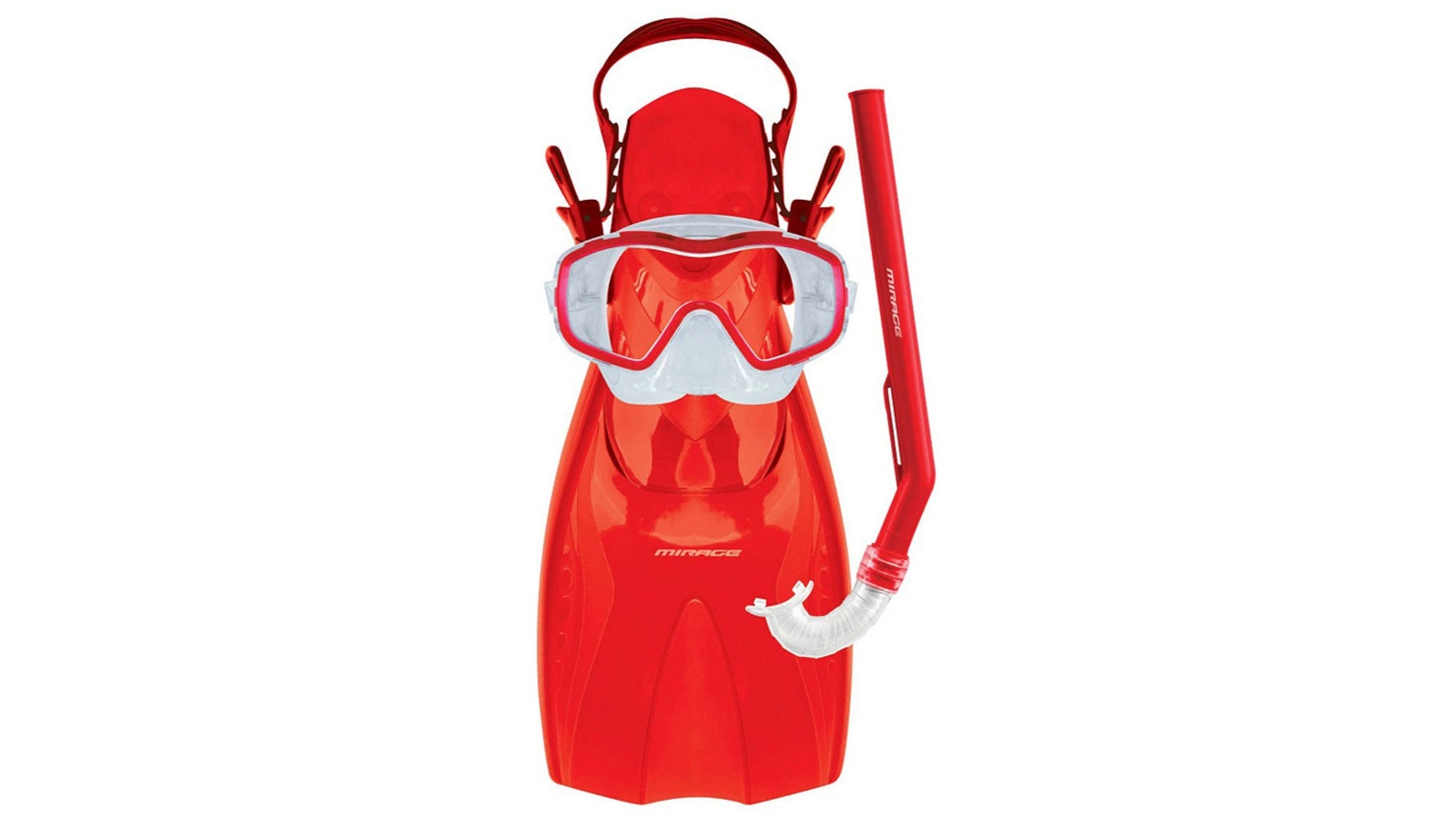 Mirage Large/X-Large Kids Shrimp Fin Flipper Mask and Snorkel Set - Red