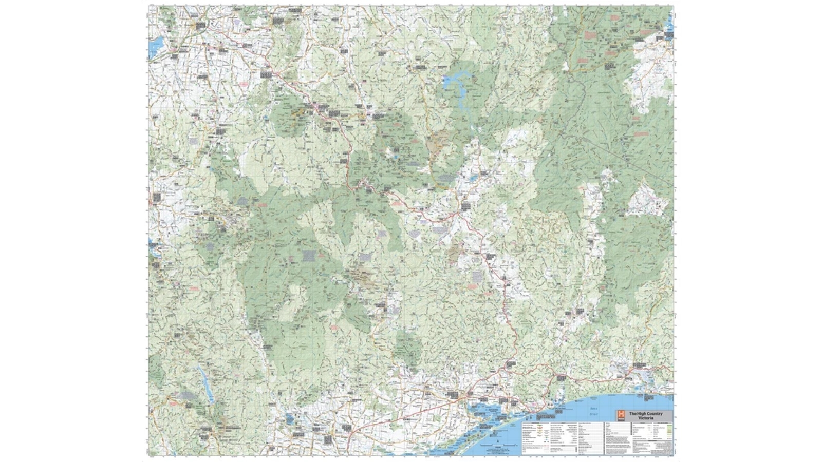Hema Maps 117x100cm The Victorian High Country Wall Supermap - Laminated