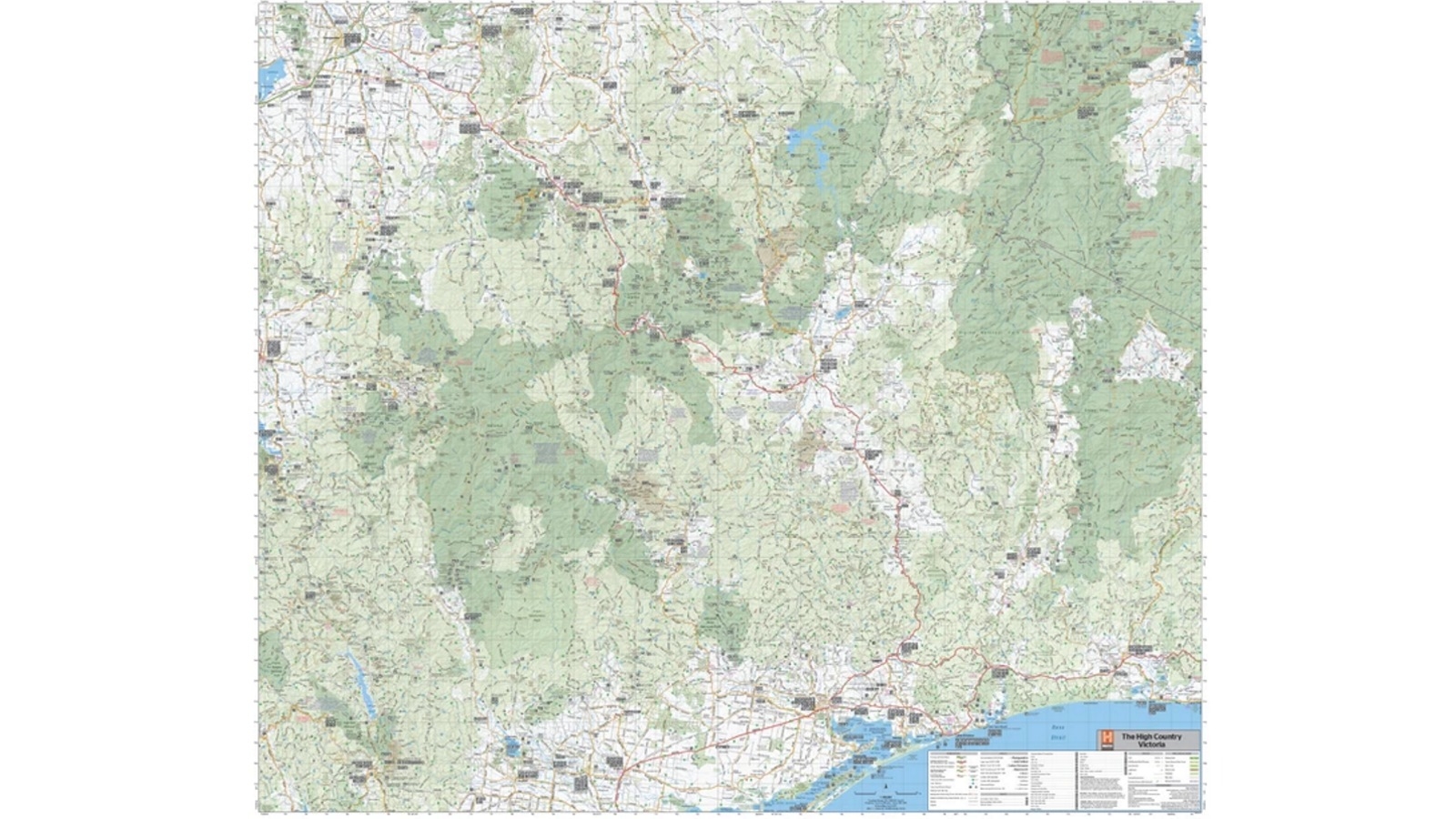 Hema Maps 167.3x143cm The Victorian High Country Wall Megamap - Laminated