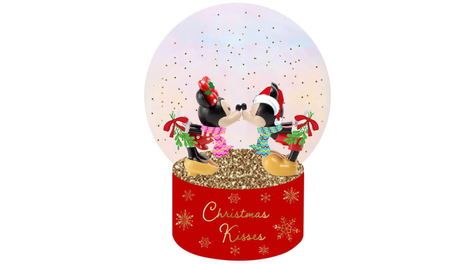 Disney Mickey and Minnie Christmas Kisses Snowglobe