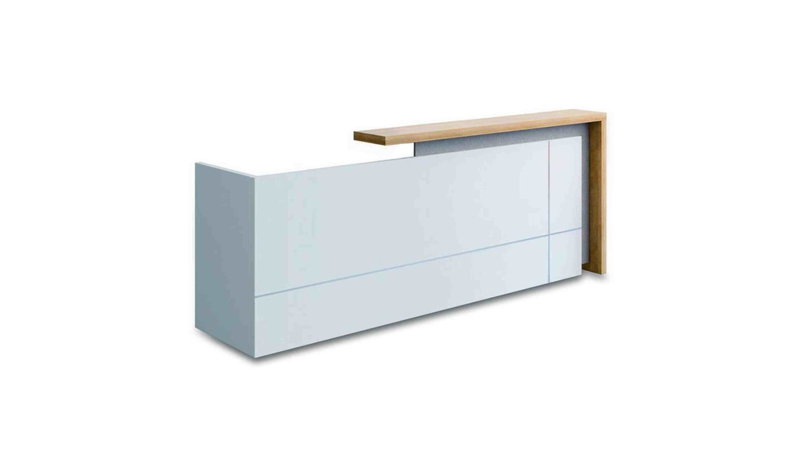 Innovatec Oak/White Ziva Reception Desk with Left Panel - 1.8m