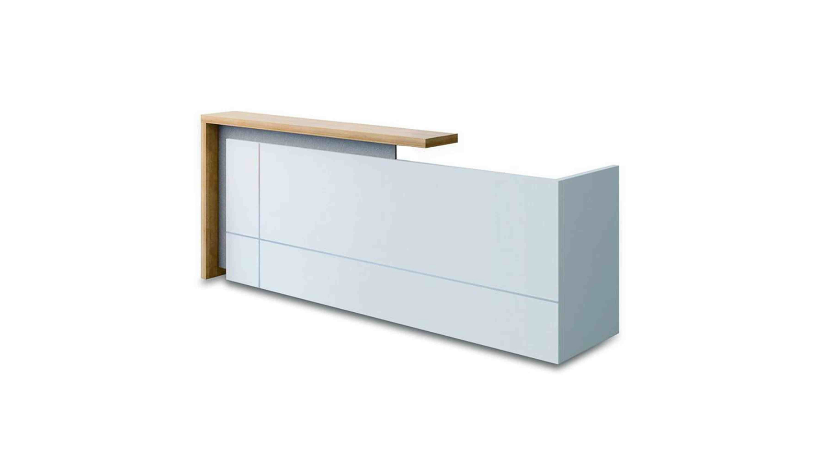 Innovatec Oak/White Ziva Reception Desk with Right Panel - 1.8m