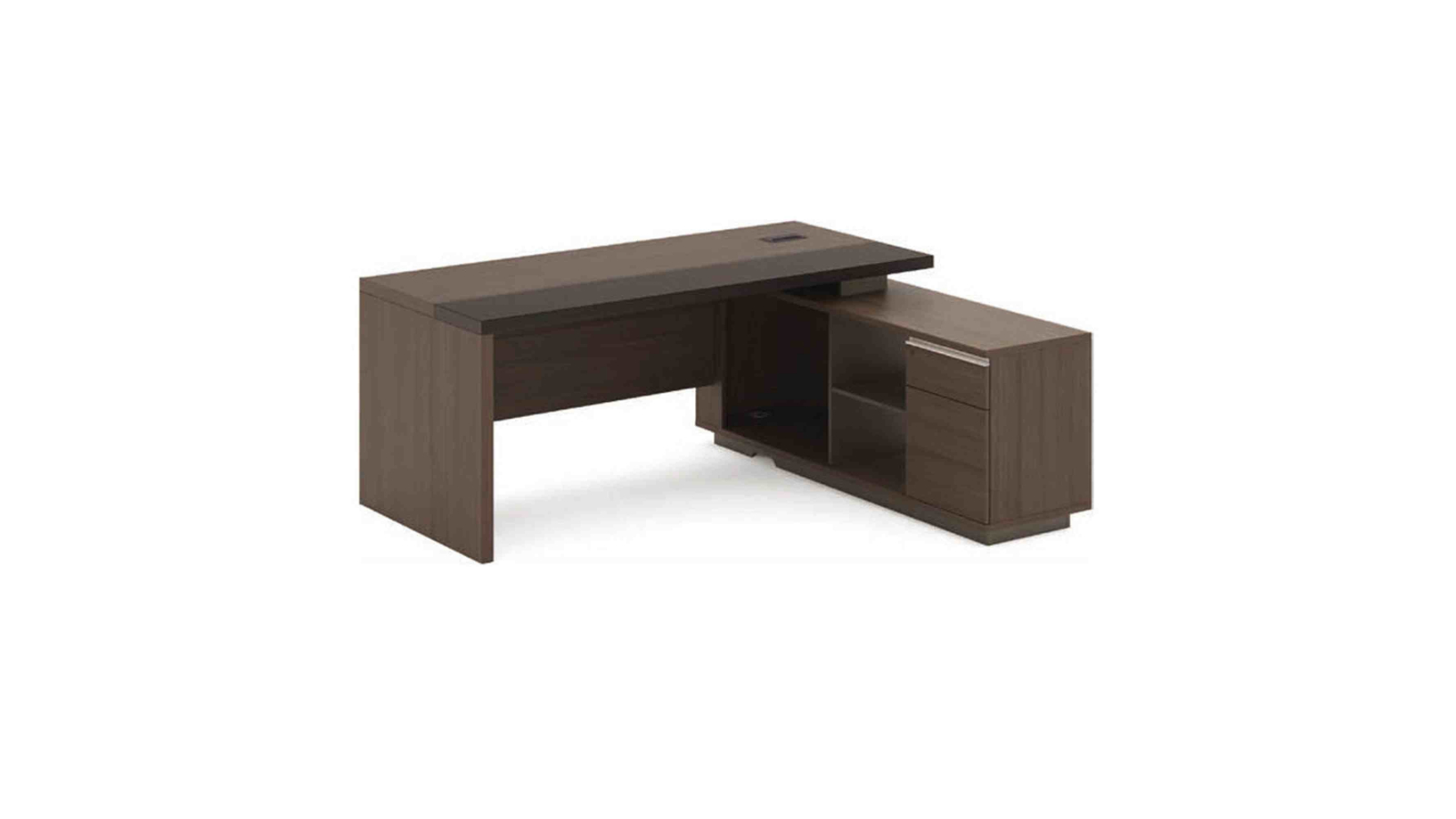 Innovatec 180cm Carter Executive Office Desk with Right Return - Coffee/Grey