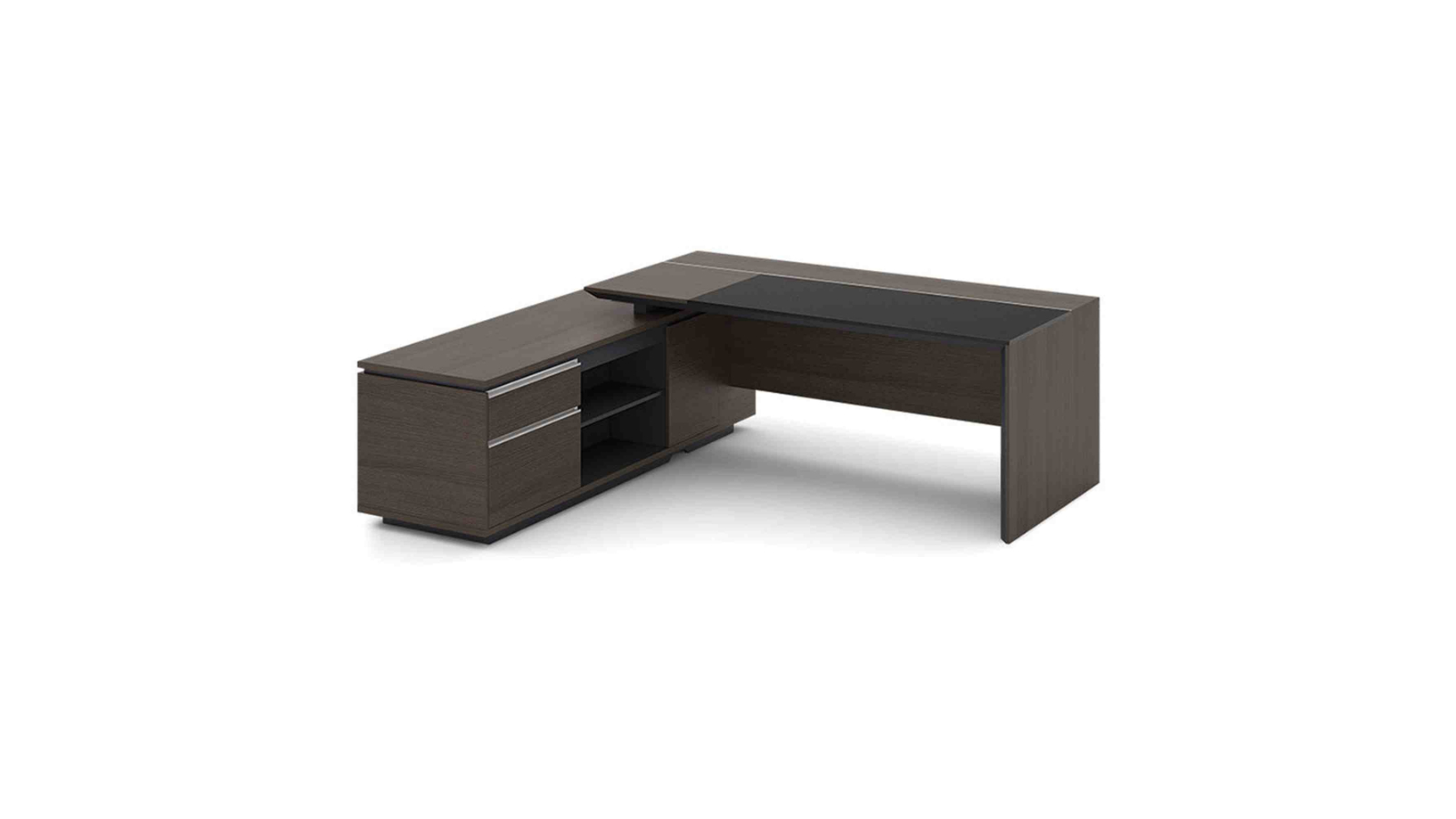 Innovatec 2.2m Carter Executive Office Desk with Left Return  - Coffee/Grey