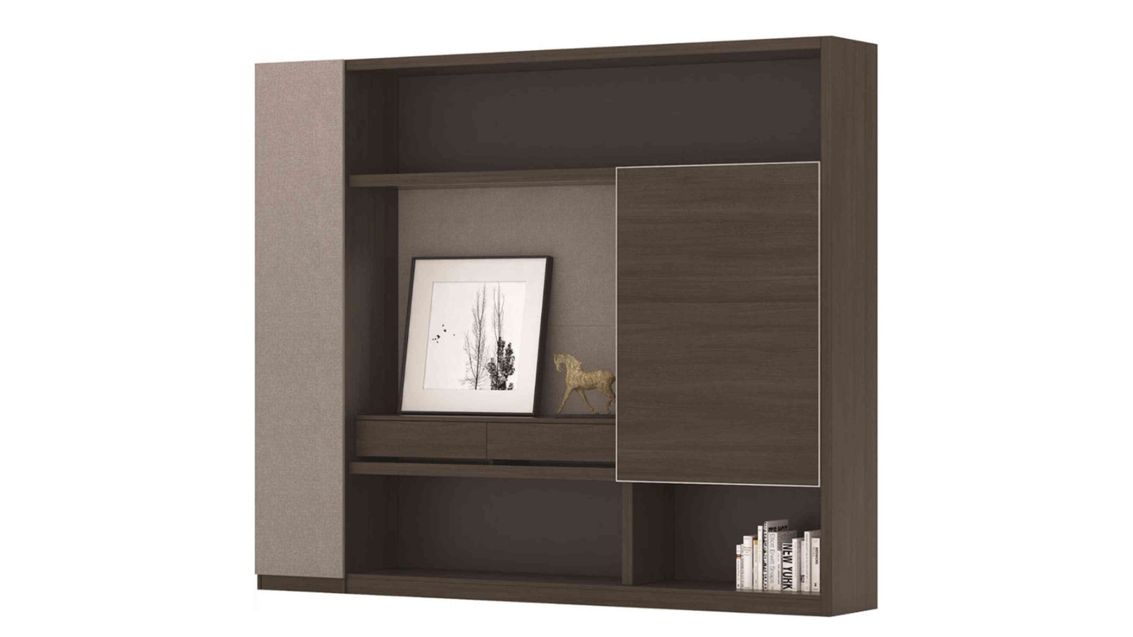 Innovatec 2.4m Carter Display Cabinet - Coffee/Grey