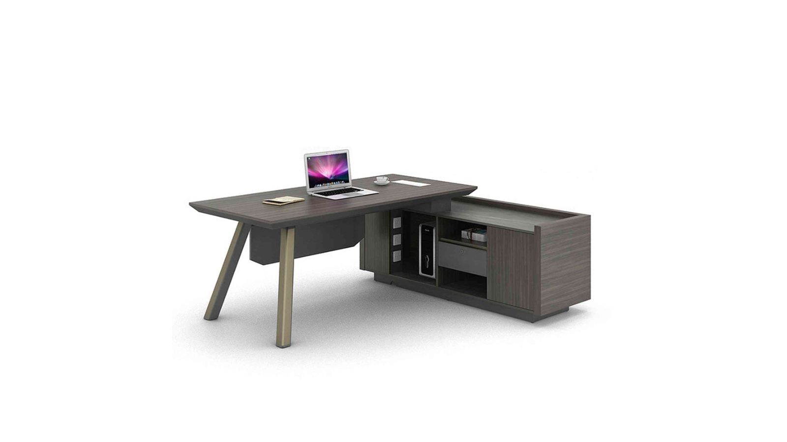 Innovatec Kaison 2m Executive Desk with Reversible Return - Brown/Grey