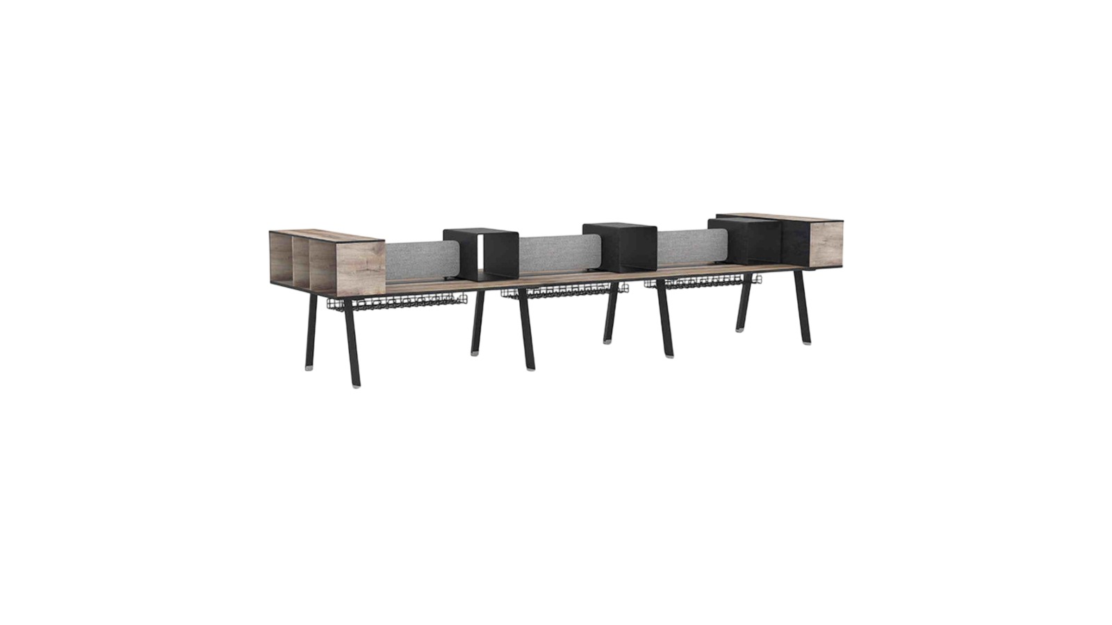 Innovatec Arto 5m Warm Oak and Black Double-Sided Workstation