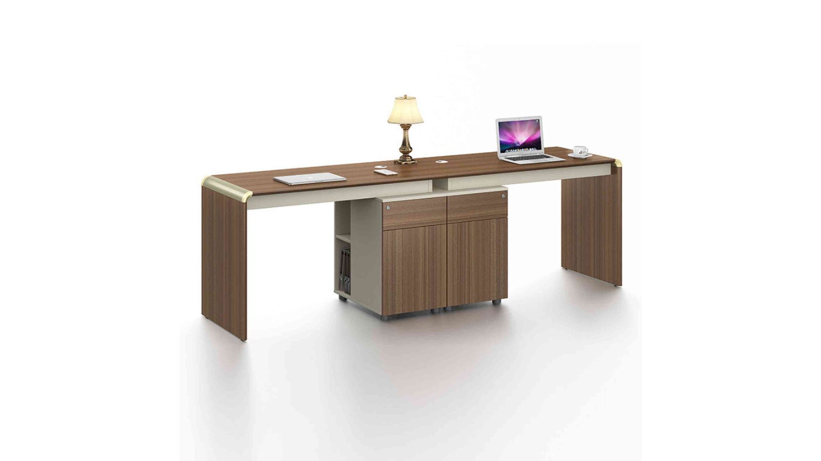 Innovatec Anderson 2.4m 2 People Workstation - Hazelnut/Beige