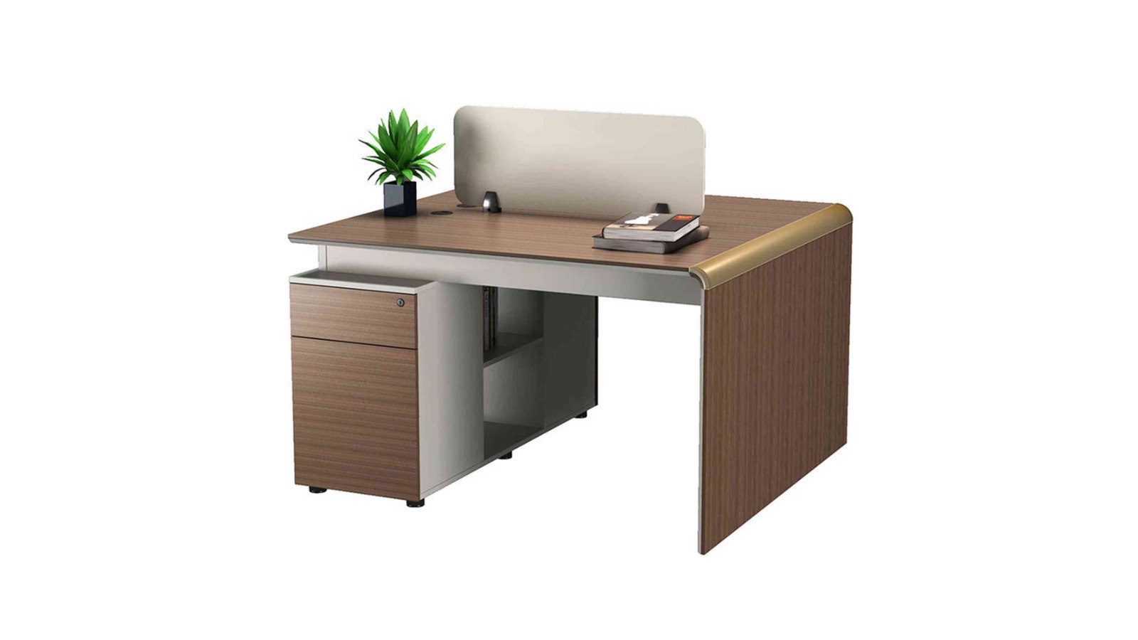 Innovatec Anderson 1.2m 2 People Back-to-Back Workstation - Hazelnut/Beige