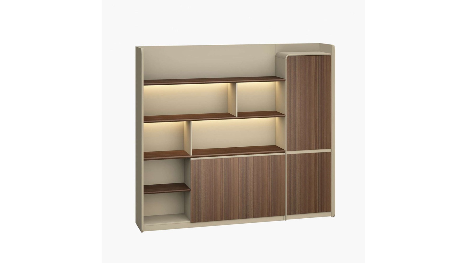 Innovatec Anders 240cm Display Wall Unit - Hazelnut/Beige
