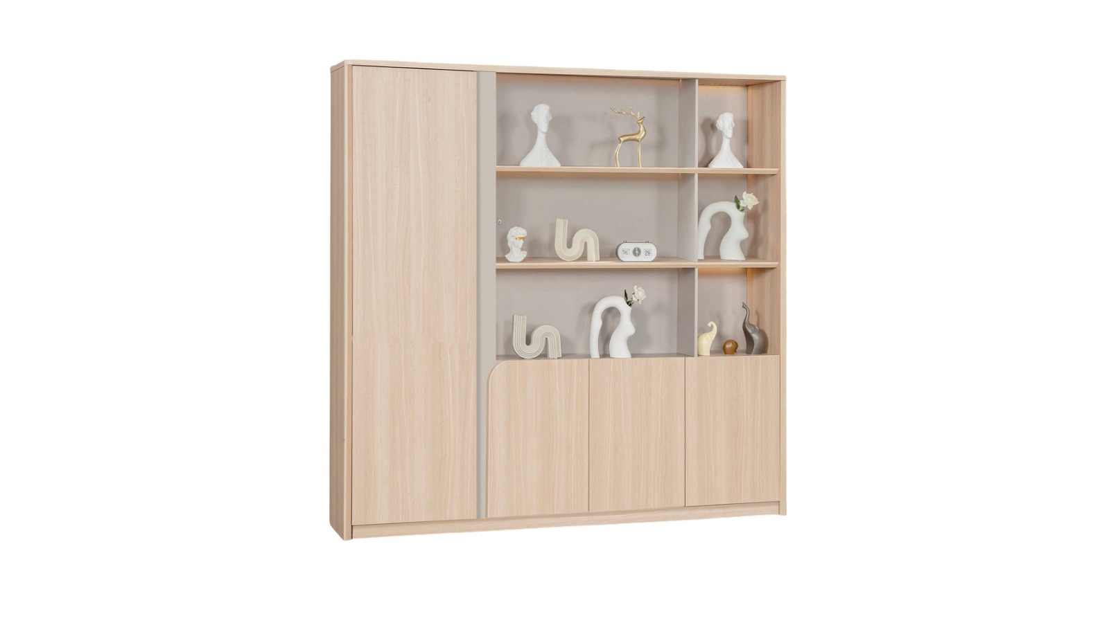 Innovatec 200cm Kelian Display Wall Unit - Oak