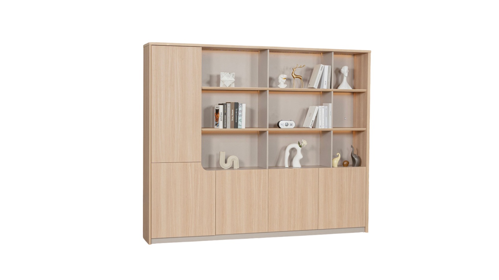 Innovatec 240cm Orban Wall Storage and Display Unit - Oak