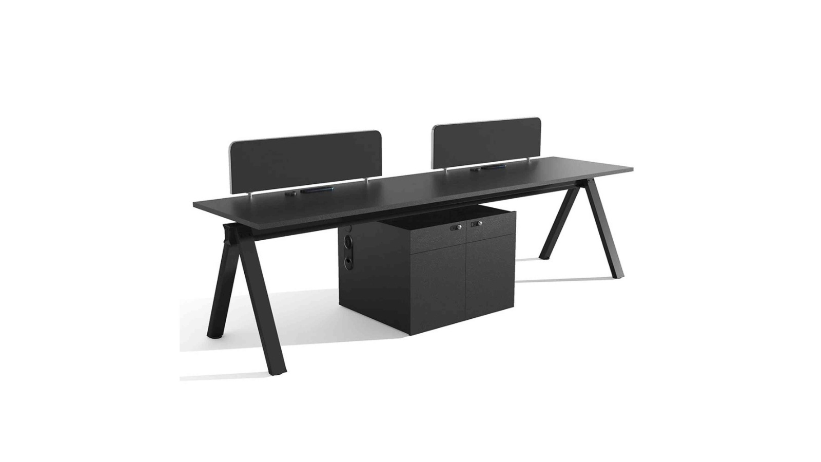 Innovatec Dolan Black Concrete 2 Seater 2.8m Workstation