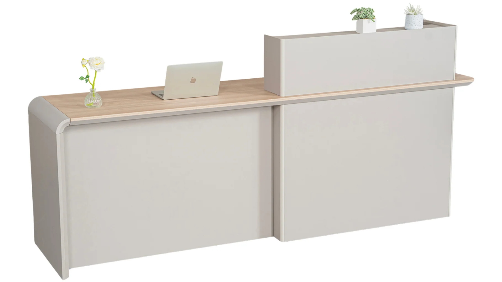 SEVANI Reception Desk 240cm Left Counter - Oak