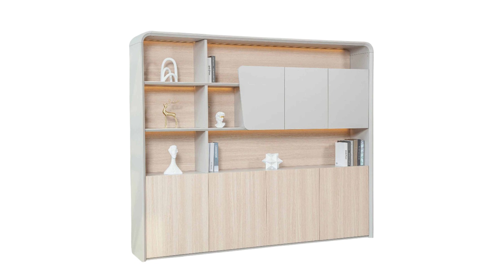 Innovatec 240cm Sevani Display Wall Unit - Oak