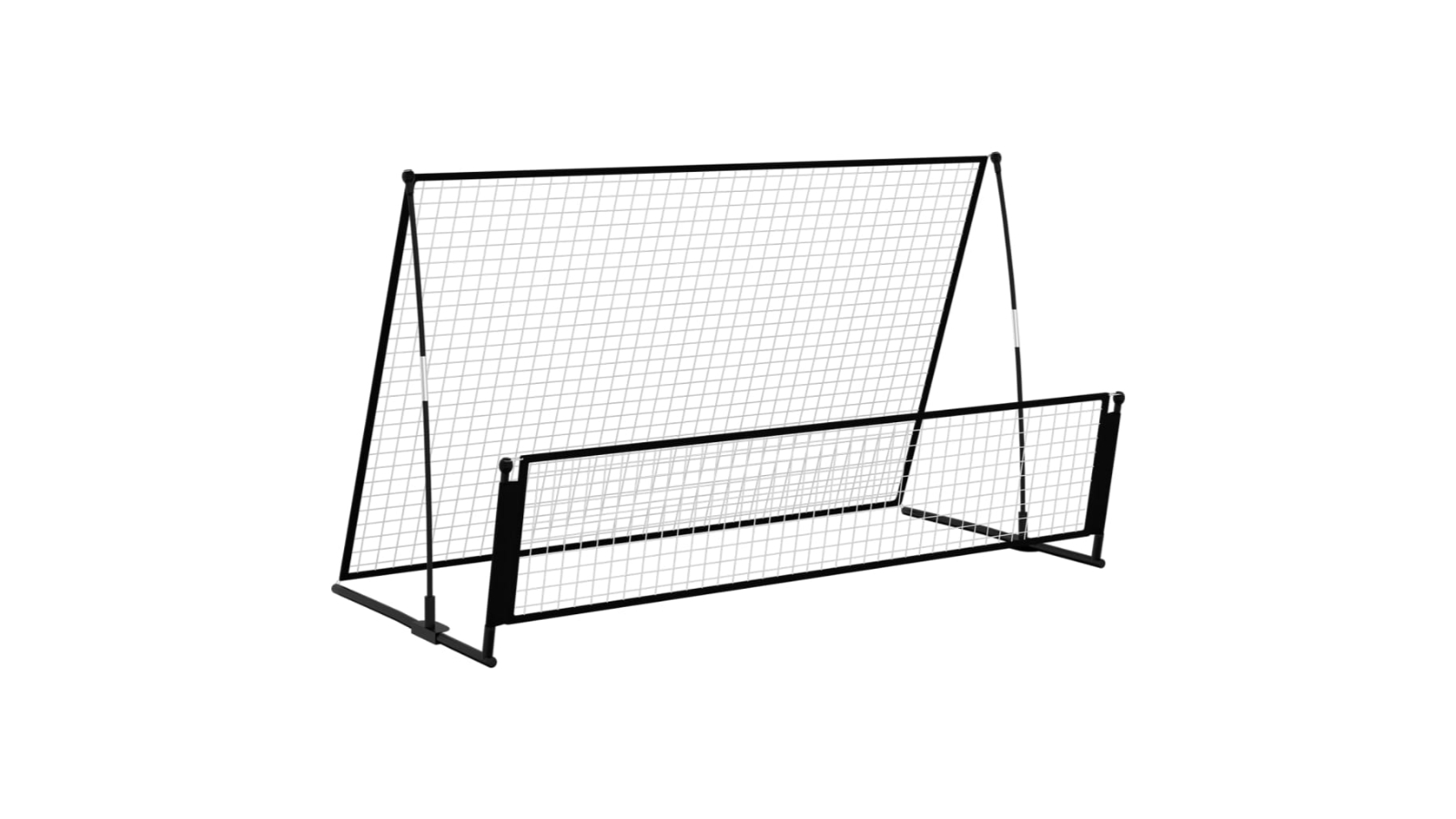 vidaXL 2-in-1 Steel Soccer Rebounder Football Goal - 202 x 104 x 120cm
