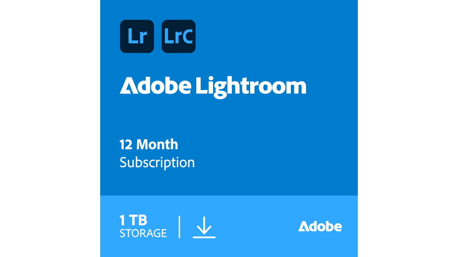 Adobe Lightroom (1TB Cloud Storage) Digital Download - 1 Year Subscription
