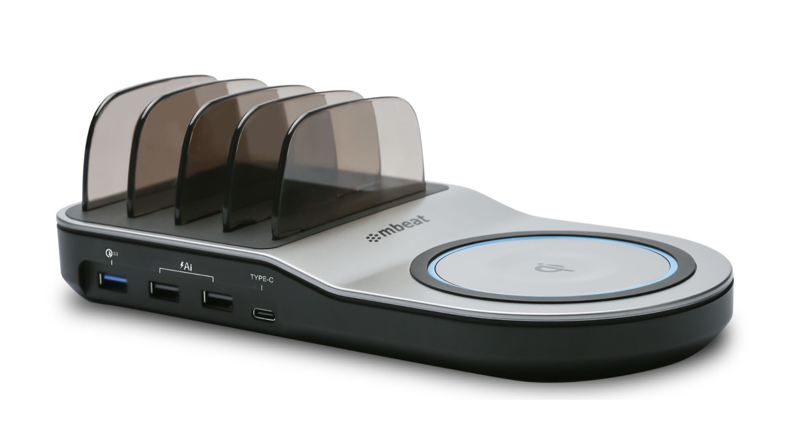 MBeat Gorilla Power 50W Qi Certified Multi-Device USB and Wireless Charging Dock