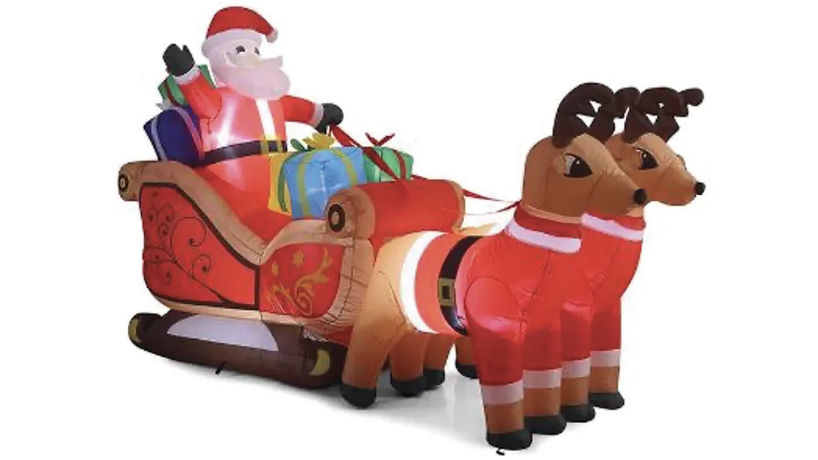 YS 320cm Christmas Charm Santa Sleigh With Reindeer LED Lights