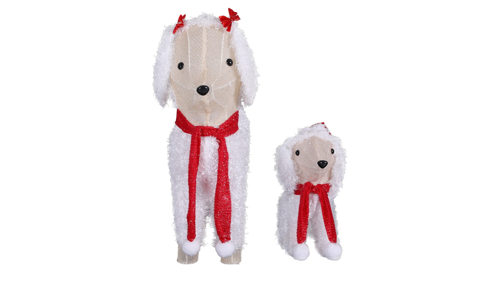 YS 60 LED Fairy Christmas Light 2 Piece Dog Decoration Set