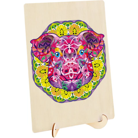 Puzzle Master 121 Piece Wooden Jigsaw Puzzle - Pig