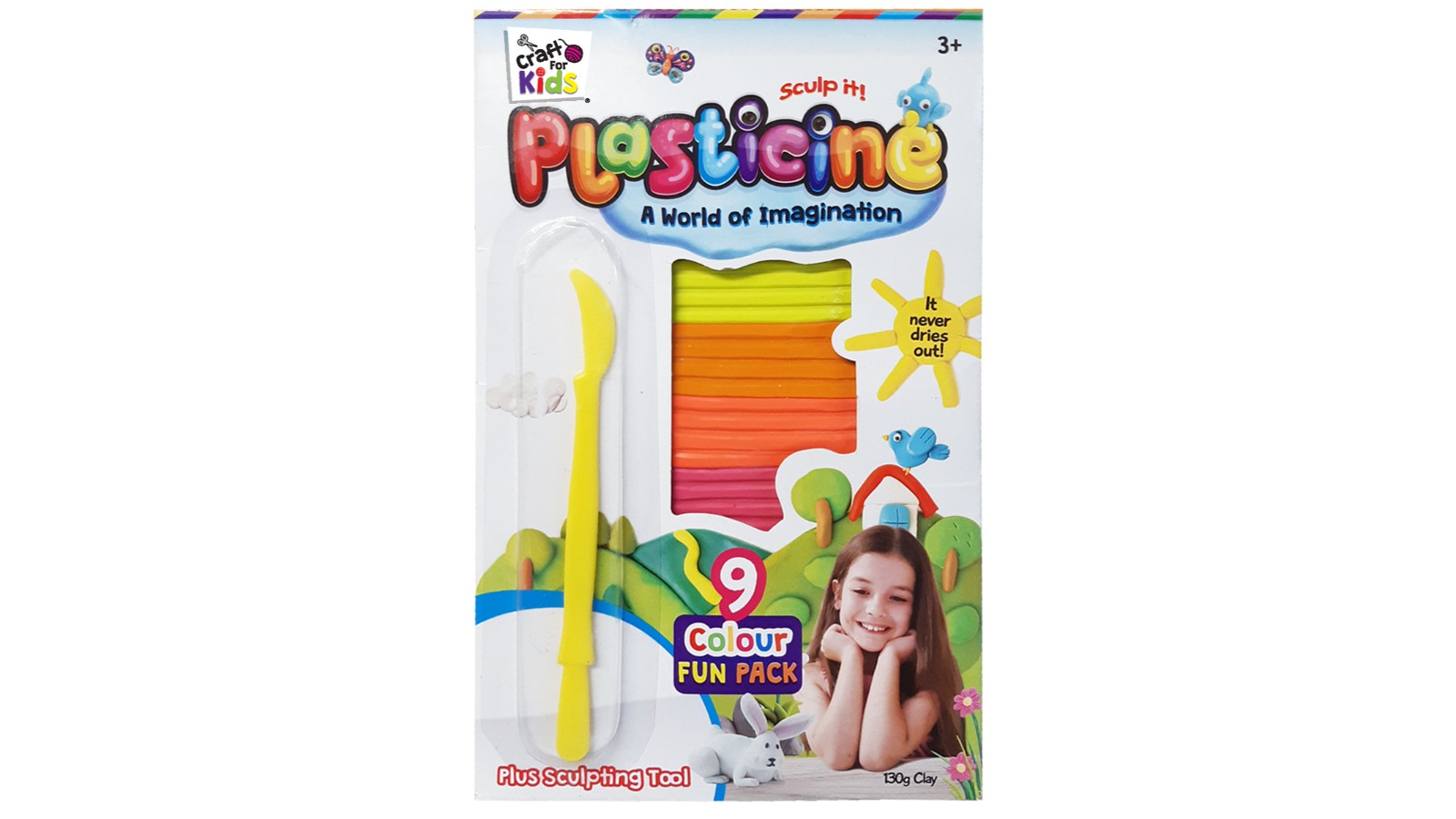 Craft For Kids Pack of 9 Plasticine Plus Tool