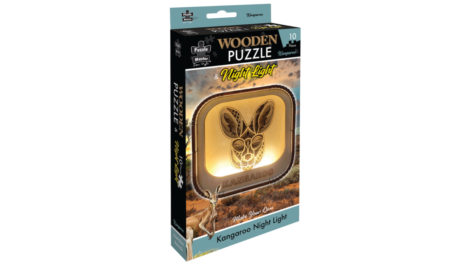Puzzle Master Wooden Night Light Puzzle - Kangaroo