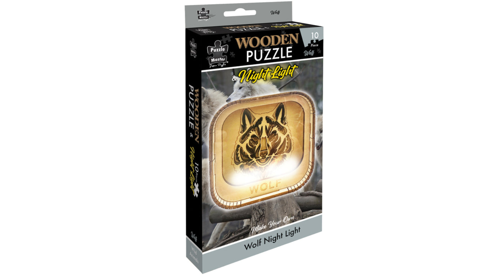Puzzle Master Wooden Night Light Puzzle - Wolf