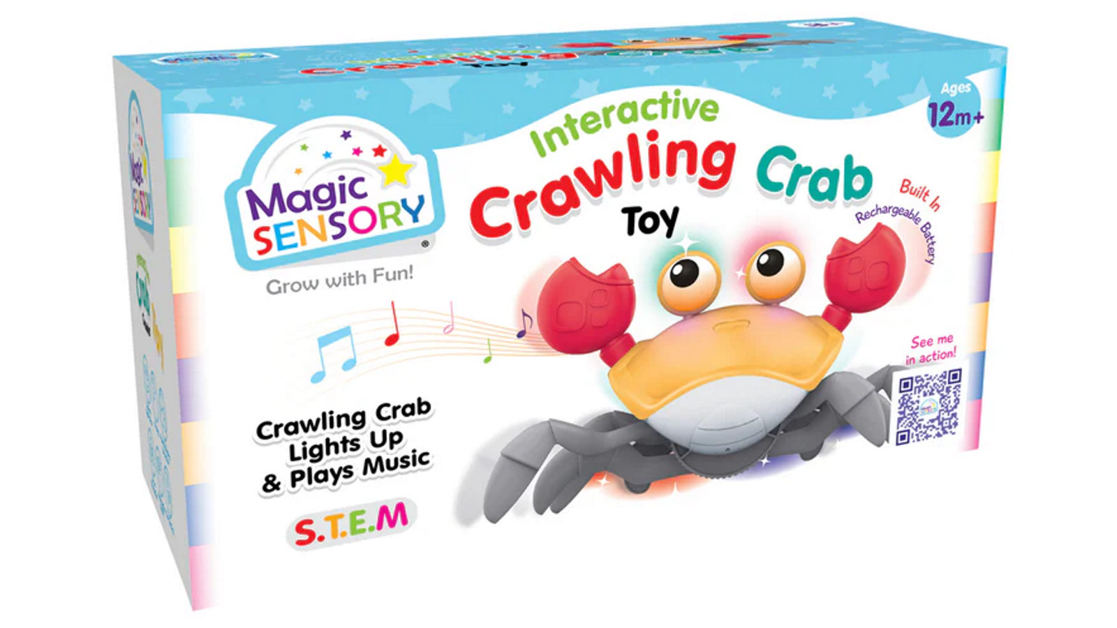 Magic Sensory Orange Interactive Crab Crawler