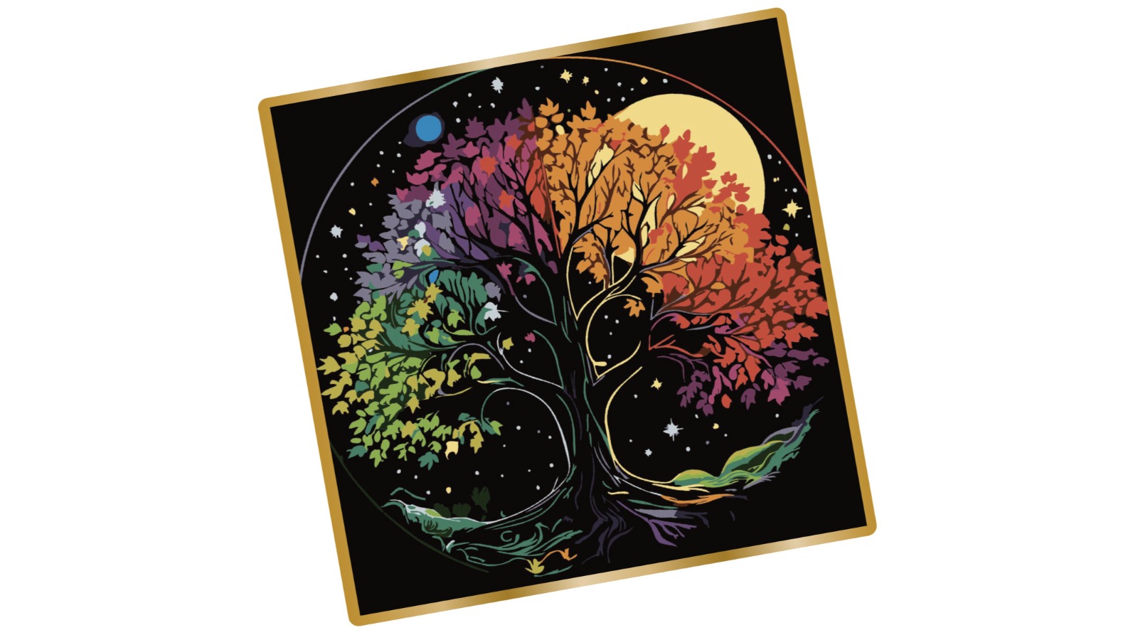 Artzstyle Metallic Paint by Number Tree Kit