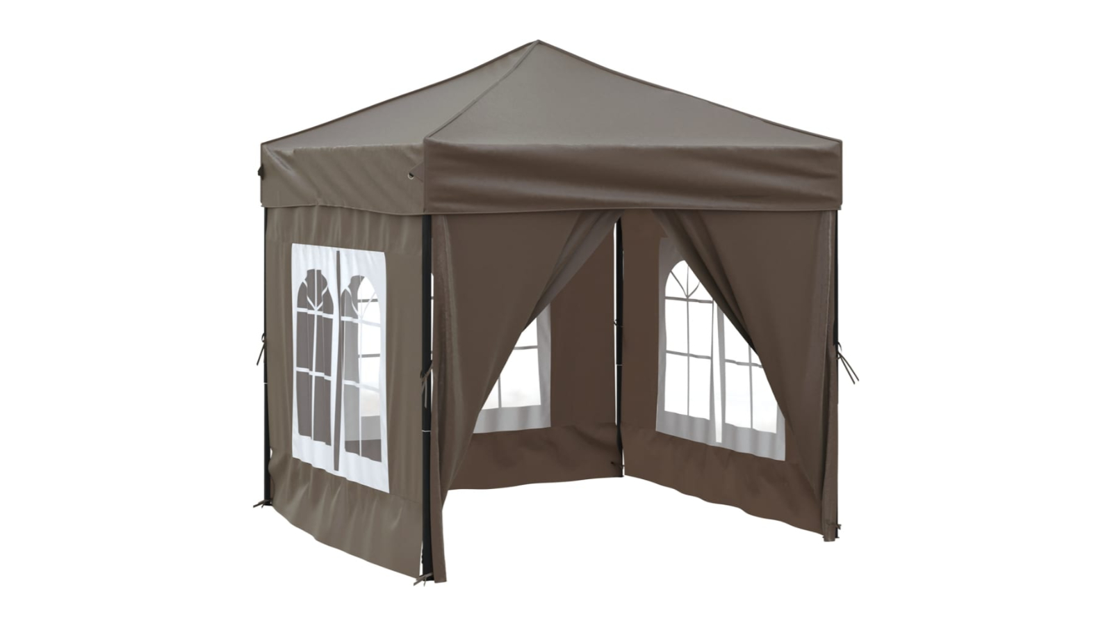 vidaXL 2 x 2metre Sidewall Folding Party Tent - Taupe