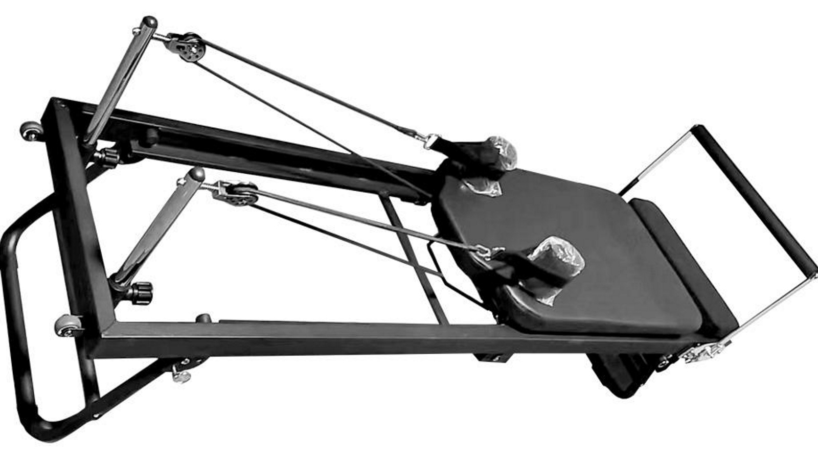 JMQ Fitness Multi-purpose foldable Steel frame Pilates Tables - Black