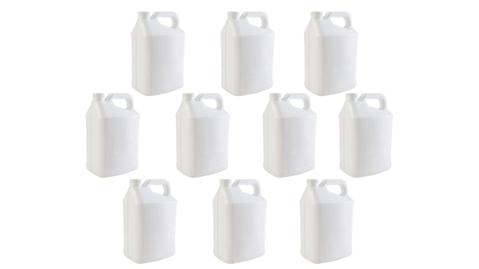 YS 10 Piece White HDPE Plastic Bottles plus Tamper Tel Caps - 5L