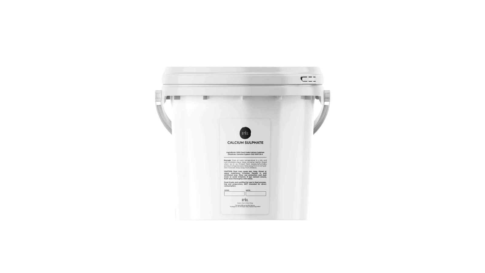 Orku Calcium Sulphate Gypsum Powder Bucket Food Grade Hydrous Sulfate - 1kg