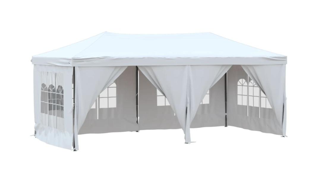 vidaXL 3 x 6metre Folding Party Tent with Sidewall - White
