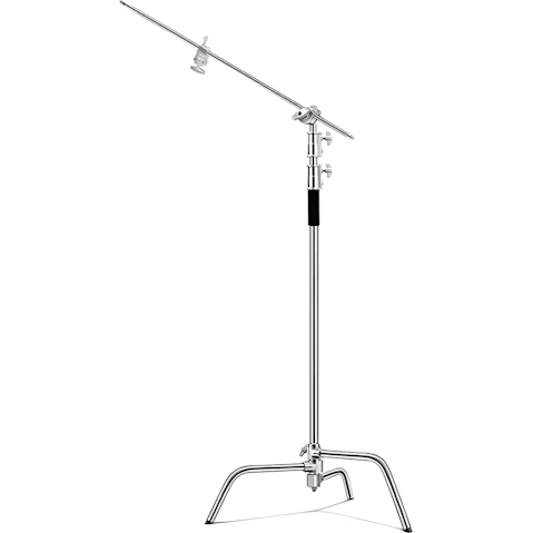 YS Heavy-Duty Stainless Steel C-Stand with Boom Arm Grip Head Sandbag - 3.3m