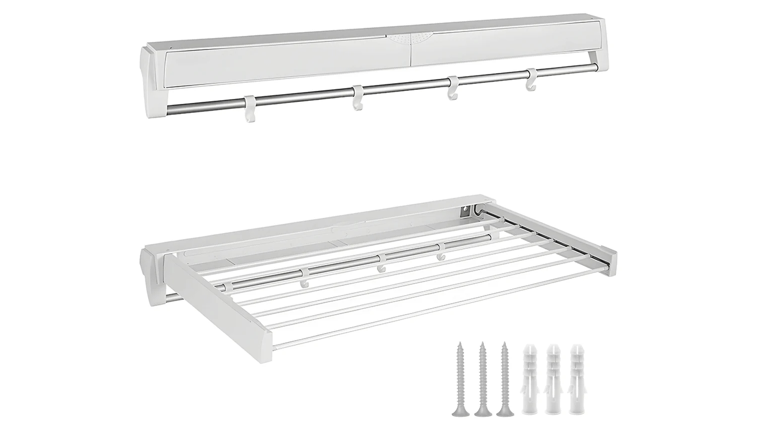 YS Wall Mounted Folded Drying Rack - White