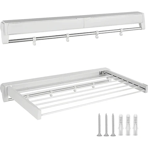 YS Wall Mounted Folded Drying Rack - White