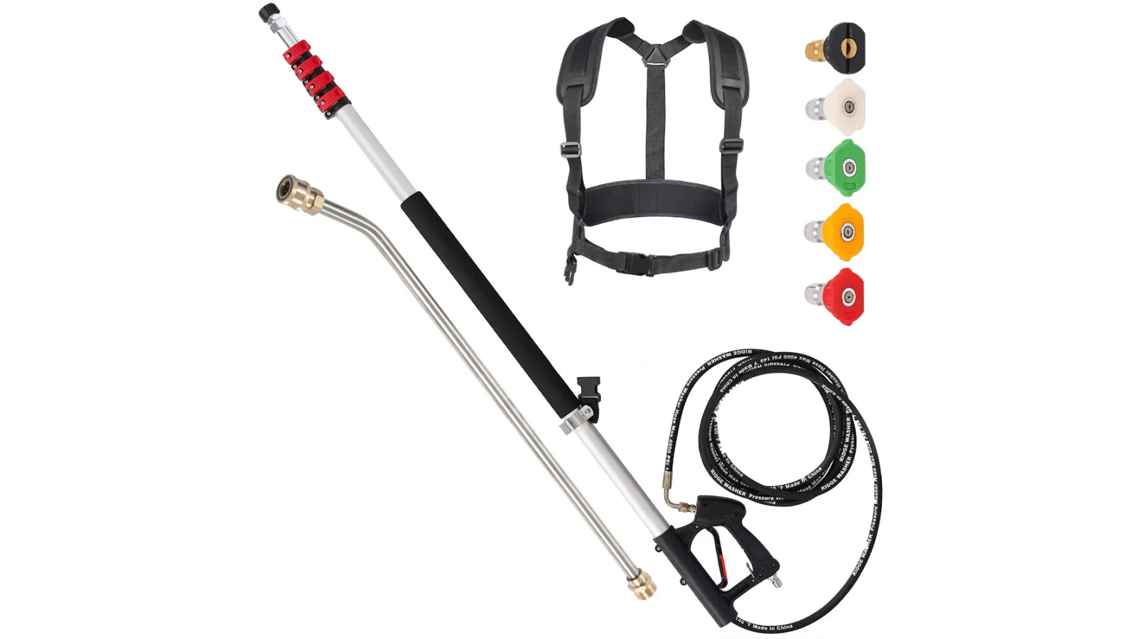 6m 4000 PSI Telescoping Wand Pressure Washer with Belt