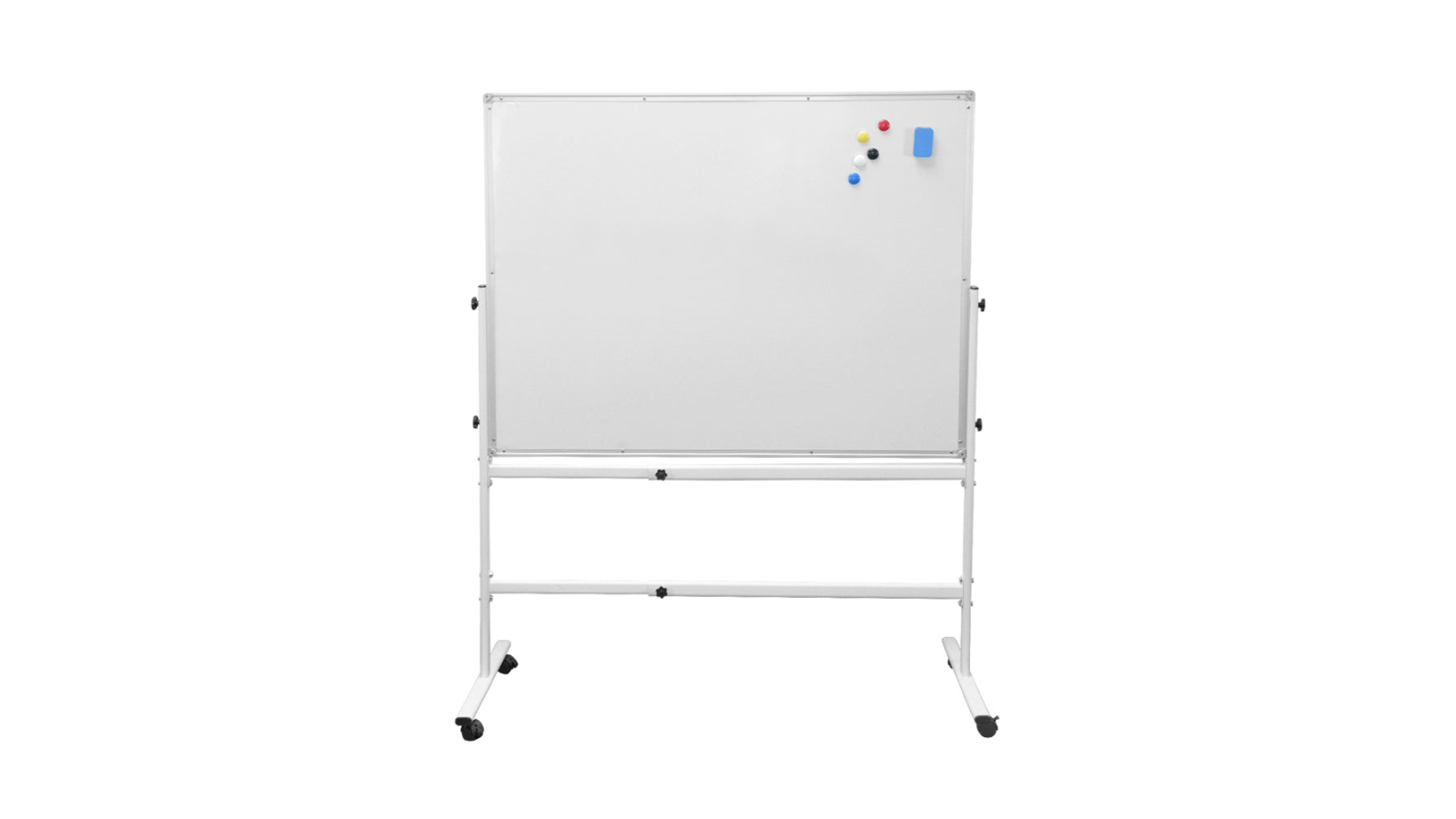 Yarra Supply Height Adjustable Panel Rotatable Mobile Magnetic Whiteboard 