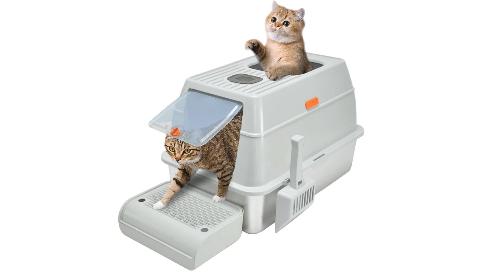 20L Large Anti-Leak Enclosed Cat Litter Box