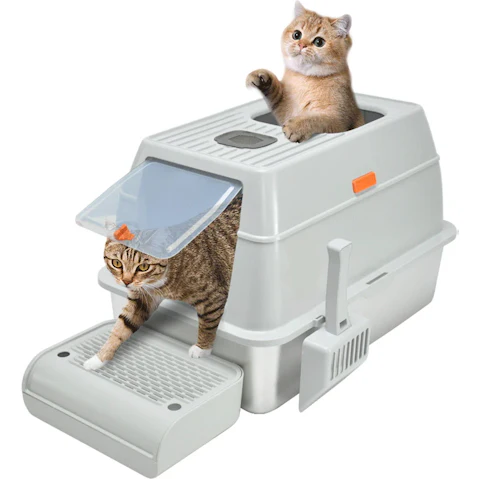 20L Large Anti-Leak Enclosed Cat Litter Box